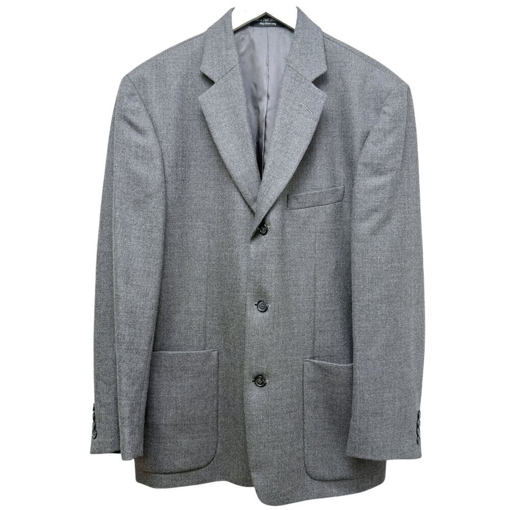 Andrew Fezza Gray Mens Blazer 40R Lambswool Luxury Sport Coat Jacket